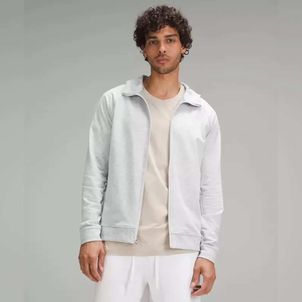 lululemon athletica Light Gray Performance Jacket with Beige Tee